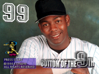 Bottom of the 9th 99 title screen for Playstation